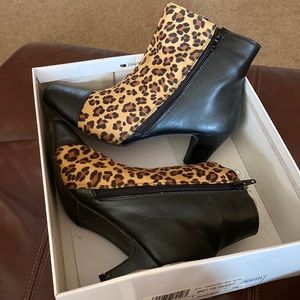 Cheetah heeled boots